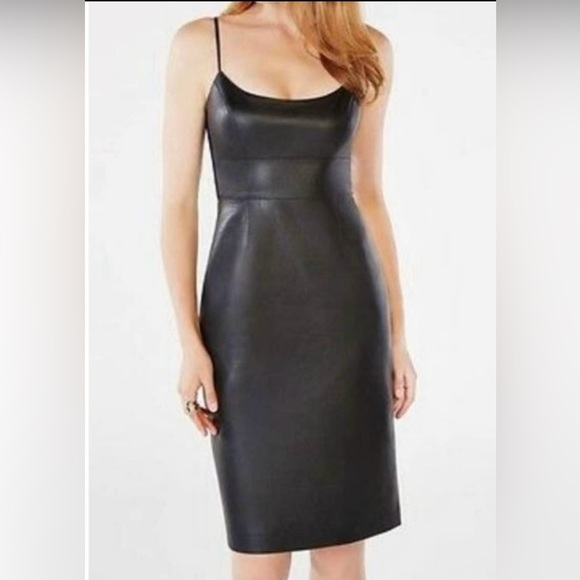 BCBG Black Leather Dress - Picture 2 of 9